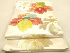 平和屋着物◎六通柄袋帯　舞花文　金銀糸　正絹　逸品　DAAY4400jm