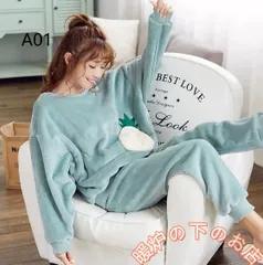 モコモコパジャマ ルームウェア レディース 秋冬 長袖 パジャマ フランネルルームウェア 可愛い熊 暖かい 上下セット 厚手 部屋着 ゆったり韓国風051525