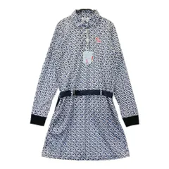 サイズ：2 EFFICACE エフィカス  長袖 ポロワンピース 総柄 ホワイト系 [240101562862] ゴルフウェア レディース ストスト