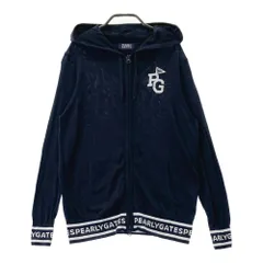 サイズ：0 PEARLY GATES パーリーゲイツ  フード付 薄手 ニットジップジャケット  ネイビー系 [240101563003] ゴルフウェア レディース ストスト