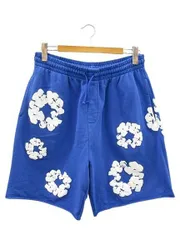 DENIM TEARS デニムティアーズ Cotton Wreath Sweat Shorts コットンリース スウェット ショーツ M 青 ブルー ショートパンツ ハーフパンツ プリント ボトムス