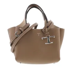 るる様　専用ページ　TOD’S トッズ Tタイムレス マイクロバッグ ハンドバッグ XBWAPAFL000QRI レディース レザー ブラウン シルバー金具 中古