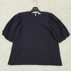 Ballsey　ボールジィ　ブリスタジャージータックパフスリーブブラウス　オリジナルジャージーシリーズ　サイズ36　ネイビー