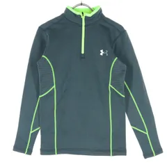 UNDER ARMOUR アンダーアーマー ワンポイントロゴ 長袖 ハーフジップ ウェア SM グレー メンズ 古着