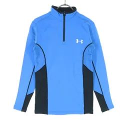 UNDER ARMOUR アンダーアーマー 長袖 ハーフジップ モックネック シャツ SM ブルー メンズ 古着