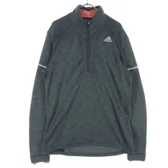 adidas アディダス 長袖 ハーフジップ シャツ L グレー メンズ 古着