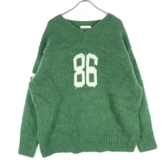 FREAK'S STORE フリークスストア 数字 長袖 Vネック セーター F グリーン メンズ 古着