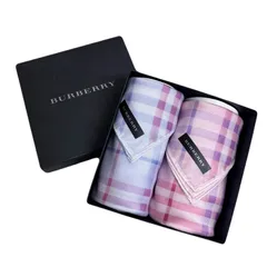 HM-34 BURBERRY ハンカチ2枚セット箱付き　ギフト