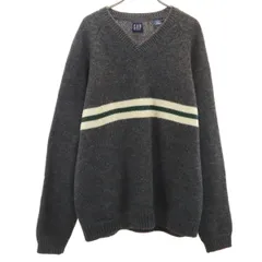 GAP ギャップ 長袖 Vネック セーター L チャコールグレー ニット メンズ 古着
