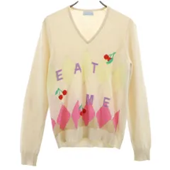 BALLANTYNE バランタイン スコットランド製 カシミヤ100％ 長袖 Vネック セーター 38 ベージュ ニット レディース 古着