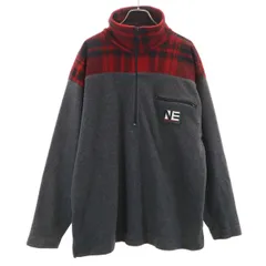 NAUTICA ノーティカ 90s オールド ハーフジップ フリースジャケット M チャコールグレー プルオーバー メンズ 古着