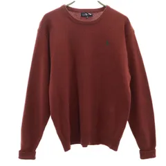RALPH LAUREN ラルフローレン 長袖 セーター M ワインレッド ニット レディース 古着