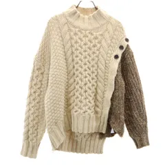 Lily Brown リリーブラウン 長袖 ハーフケーブル セーター F 生成り ニット レディース 古着