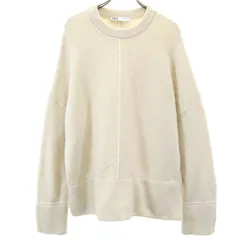 ZARA ザラ 長袖 クルーネック セーター M オフホワイト ニット レディース 古着