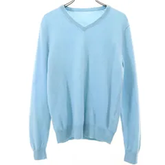 UNIQLO ユニクロ カシミヤ100% 長袖 Vネック セーター ブルー ニット メンズ 古着