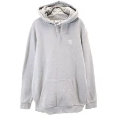 adidas Originals アディダスオリジナルス トレフォイルロゴ 長袖 スウェットパーカー O グレー 裏起毛 メンズ 古着