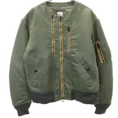 marka マーカ 日本製 MA-1 ノーカラー フライトジャケット 1 カーキ メンズ 古着