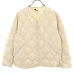 美品 UNIQLO ユニクロ ウルトラライトダウンジャケット M クリーム 収納袋付き レディース 古着