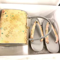 【良品】草履 バッグ セット ／ Zori Sandals & Handbag Set Sサイズ 華やか桜柄 和装小物