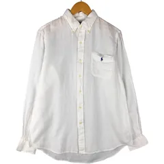 古着 ラルフローレン Ralph Lauren CLASSIC FIT クラシックフィット 長袖 リネン ボタンダウンシャツ メンズM相当 ボタンダウン/eaa601709