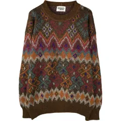 古着 90年代~ ミッソーニ MISSONI SPORT 総柄 モヘア混 ウールニットセーター イタリア製 メンズL相当 ヴィンテージ/eaa600118