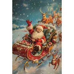 新品 ブリキ看板 サンタクロース クリスマス トナカイ ソリ レトロ ビンテージ ポスター インテリア 雑貨