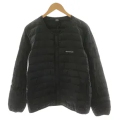 モンベル Montbell スペリオダウン ラウンドネックジャケット ダウンジャケット ロゴ 刺繍 ナイロン M 黒 ブラック 1101503 /AN31