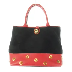 ニナリッチ NINA RICCI ハンドバッグ レザー 革 ピーチスキン ロゴ ゴールド金具 赤 レッド /CK8 ■GY18
