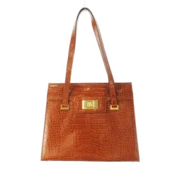 エスカーダ ESCADA ハンドバッグ ワンショルダー レザー 革 クロコ型押し ロゴ 茶 ブラウン /CK3 ■GY18のサムネイル
