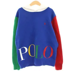 ポロ ラルフローレン POLO RALPH LAUREN 子供服 ダブルニットボトムロゴパーカー スウェット プルオーバー スモールポニー 長袖 M 10 12 青 ブルー 緑 グリーン 赤 レッド 0200017687 /HN