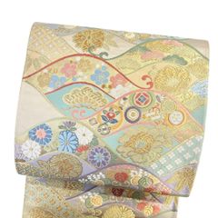 袋帯 唐織 梅花 枝垂れ モール 金糸 銀糸 着物 053b - メルカリ
