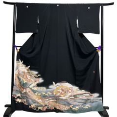 辻ヶ花 訪問着 幻想的 藤 菱 流水 梅花 絞り 紋無し 着物 053a d