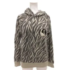 ヒステリックグラマー HYSTERIC GLAMOUR プルオーバーパーカー 長袖 F ベージュ グレー ゼブラ柄 ガールプリント ラメ /FF
