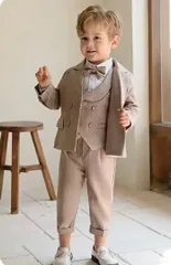 【長袖フォーマル6点セット 男の子】送料無料　スーツ(コート・ベスト・シャツ・パンツ・蝶ネクタイ・ブートニア)子供キッズ　誕生日　春夏秋冬　結婚式　発表会　演奏会　入学入園式　卒業式　お宮参り　お祝80,90,100,110,120,130,140,150cm