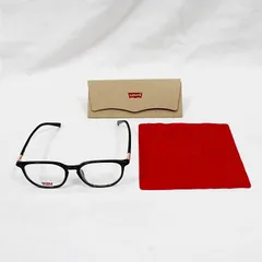 【正規品・新品】Levi's リーバイス 眼鏡 メガネフレーム LV7134/F 807 ブラック ケースクロス付き☆◎163◎