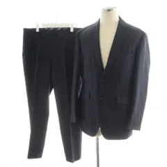 オリヒカ ORIHICA スーツ セットアップ テーラードジャケット シングル パンツ スラックス チェック柄 ウール 98AB6 紺 ネイビー 14AA31N37 /AN11