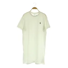 ポロ ラルフローレン POLO RALPH LAUREN Tシャツワンピース ミニ 半袖 クルーネック ロゴ刺繍 M ホワイト /MY ■OS