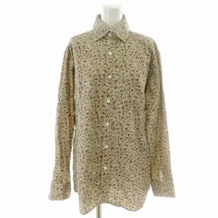 ポールスミス PAUL SMITH カジュアルシャツ レギュラーカラー 長袖 総柄 花柄 ストライプ柄 M ベージュ 紫 パープル 緑 グリーン マルチカラー 443612 /MP ■GY19