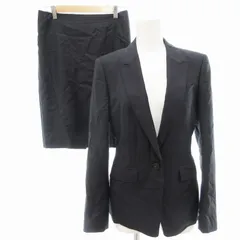 アイシービー iCB スーツ セットアップ テーラードジャケット シングル 総裏地 スカート ひざ丈 カシミヤ混 4 ダークグレー /UD