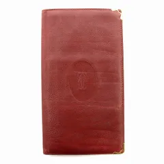 カルティエ Cartier マストライン パスポートケース レザー ボルドー 赤 /☆G ■OHのサムネイル