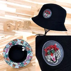 稀少/廃番【カシラ×モルガ】限定コラボ 虎トラ サークル ワッペン ハット 黒ブラック