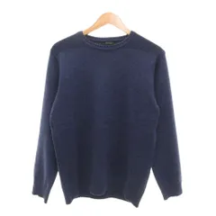 バーニーズニューヨーク BARNEYS NEW YORK ミドルゲージニット クルーネック ウール セーター 長袖 50 紺 /UOのサムネイル