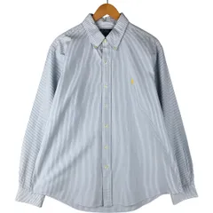 古着 ラルフローレン Ralph Lauren POLO by Ralph Lauren シアサッカー 長袖 ボタンダウンストライプシャツ メンズXL相当/eaa601703