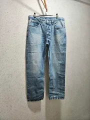 32) ザラ インディゴ デニム ウォッシュ ダメージジーンズ ストレートフィット 8062 406