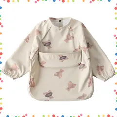 【人気商品】4歳 3歳 2歳 1歳 5歳 0歳 男の子 女の子 キッズ 保育園 子供 スモック 防水 食事用エプロン 赤ちゃん 入園準備 エプロン 離乳食 袖付き 食事スタイ 出産祝い 長袖 ベビー お食事エプロン [kalavika]