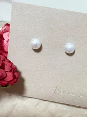 【S925ポスト】淡水パールピアス 6mm〜7mm シルバー 金属アレルギー対応 ナチュラル 上品 小粒 真珠　つけっぱなし