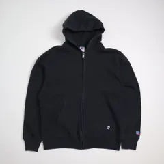 神サイズ 良フェード 00s ラッセル 無地 パーカー XL ブラック 黒