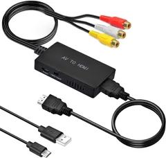 【数量限定】3色端子 hdmi変換アダプター hdmi to 変換コンバータ to 古いゲーム機（XBOX、PS1、PS2、SNES、Wii、N64）古いレコーダー(DVD、VCR、VHS)など機器の3色コードからHDMI AVコンポジット 変換 変換コンバー