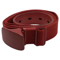 Y's(ワイズ) Canvas and Leather Combination Belt キャンバス レザー 切替 ベルト MZ-F01-S30-2-03 レッド