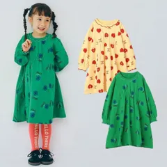 p.premier カットソーワンピース 総柄 フレア カットソー ワンピース 綿100% ピードットプルミエ 100 110 120 130 140 子供女の子